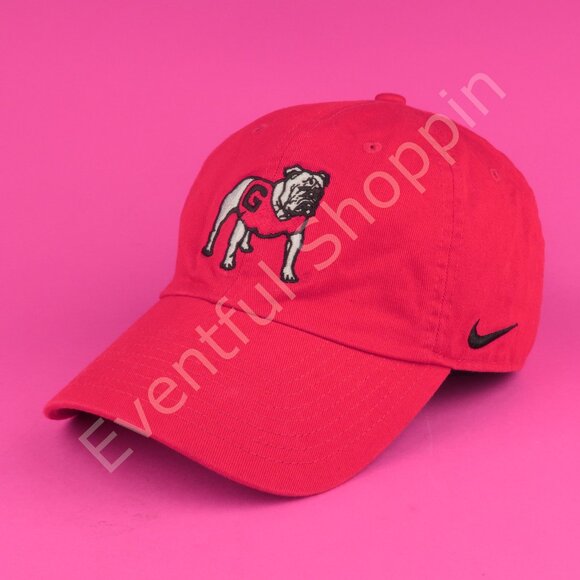 Nike Georgia Bulldogs Heritage 86 Standing Dog Logo Adjustable Hat in Red - Picture 1 of 9